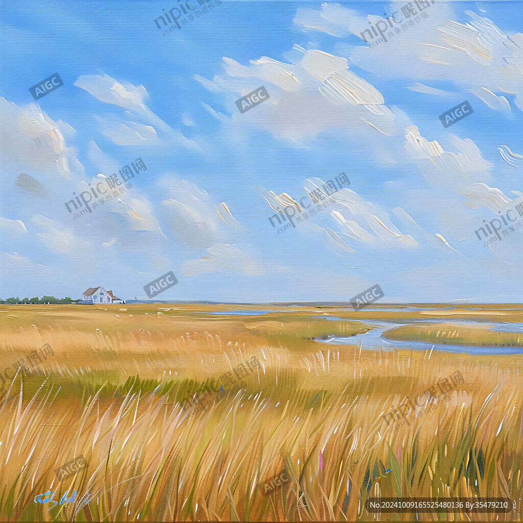 滩涂湿地插画