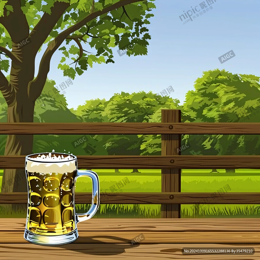 啤酒杯插画