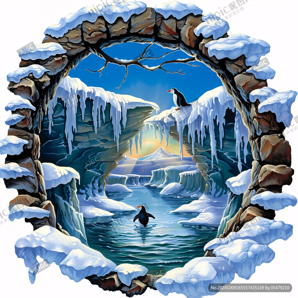 3d冰雪立体画
