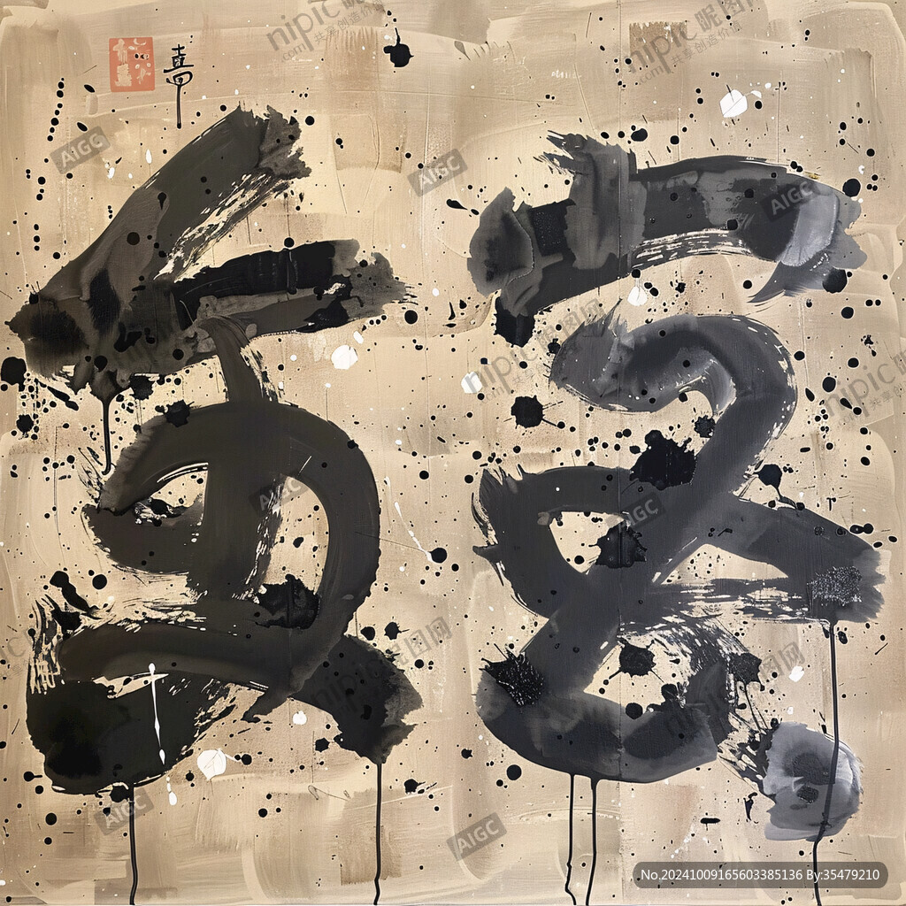 数字水墨书法