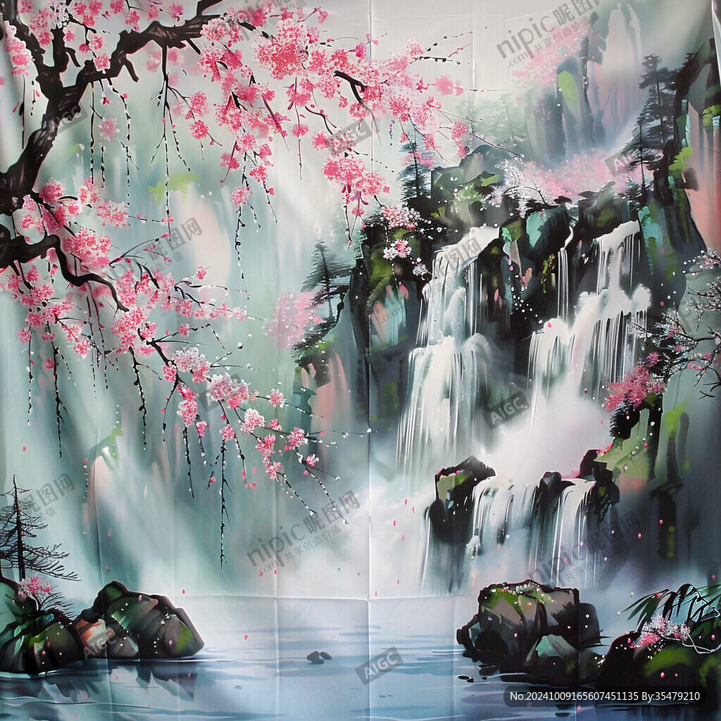 酒店山水壁画