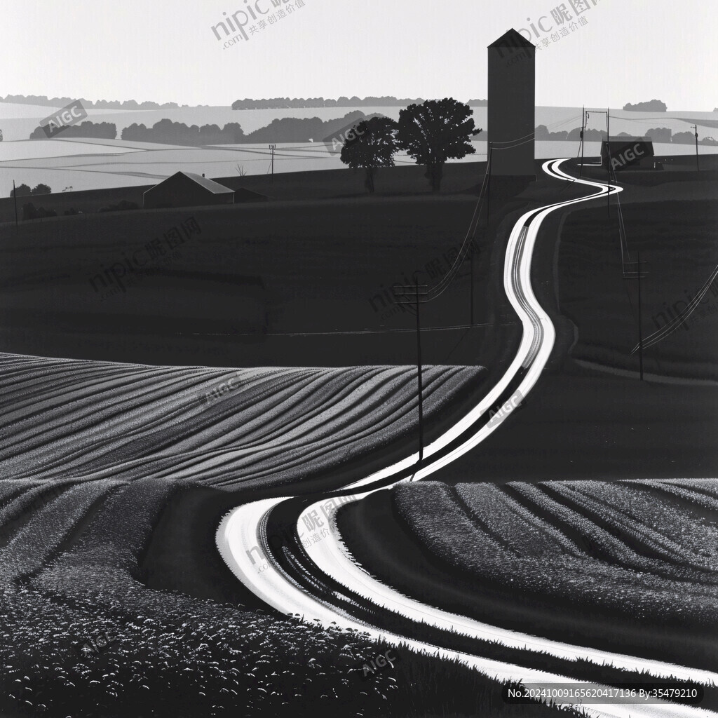 公路现代油画