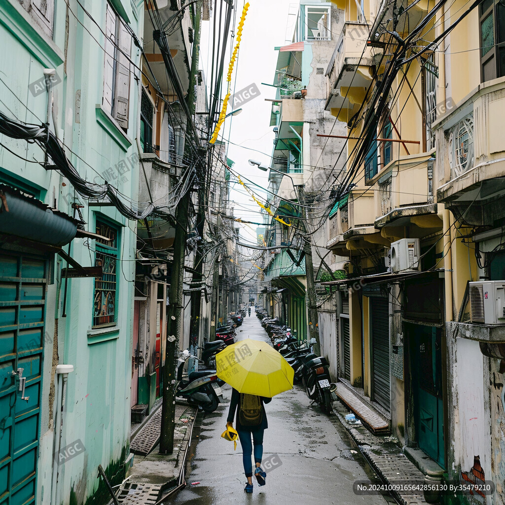 雨中欧洲街景