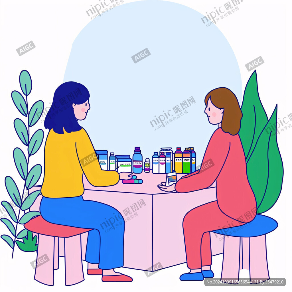 化妆品美容养生插画
