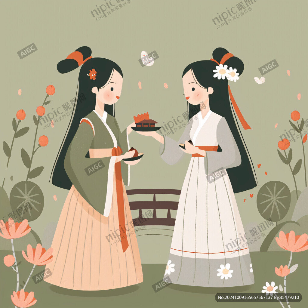 朝鲜族人物情侣插画