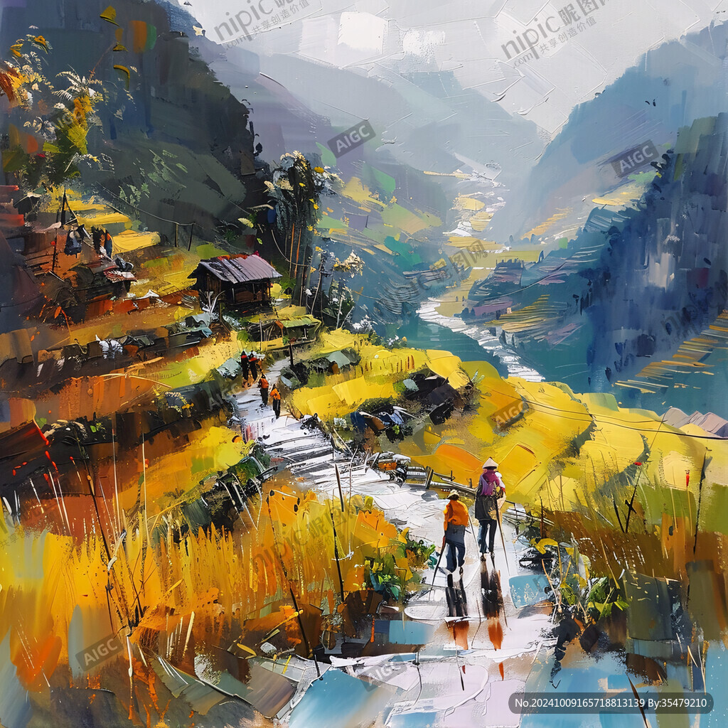 乡村场景插画