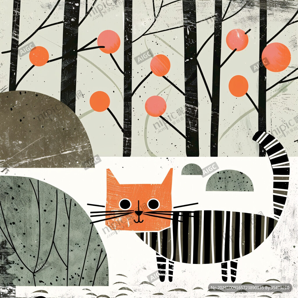 猫咪海报插画