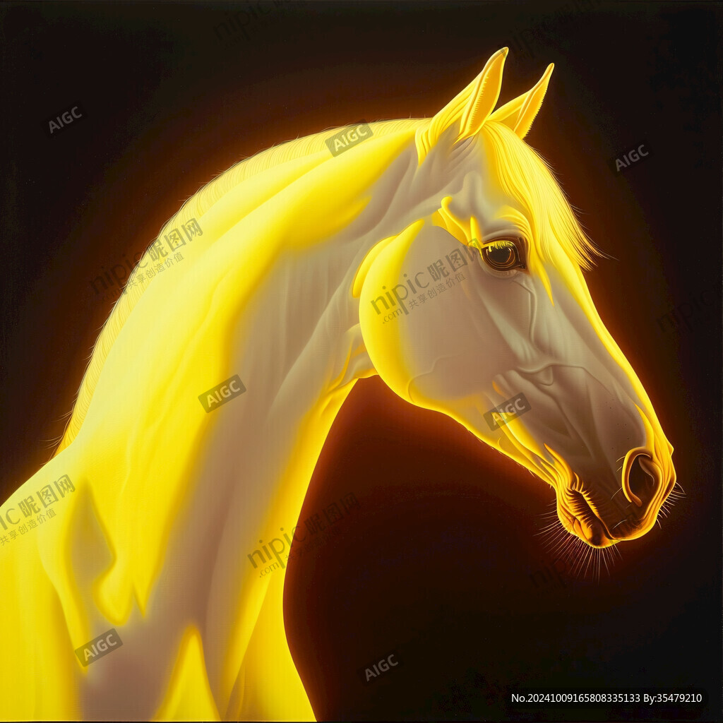 创意插画金属骏马