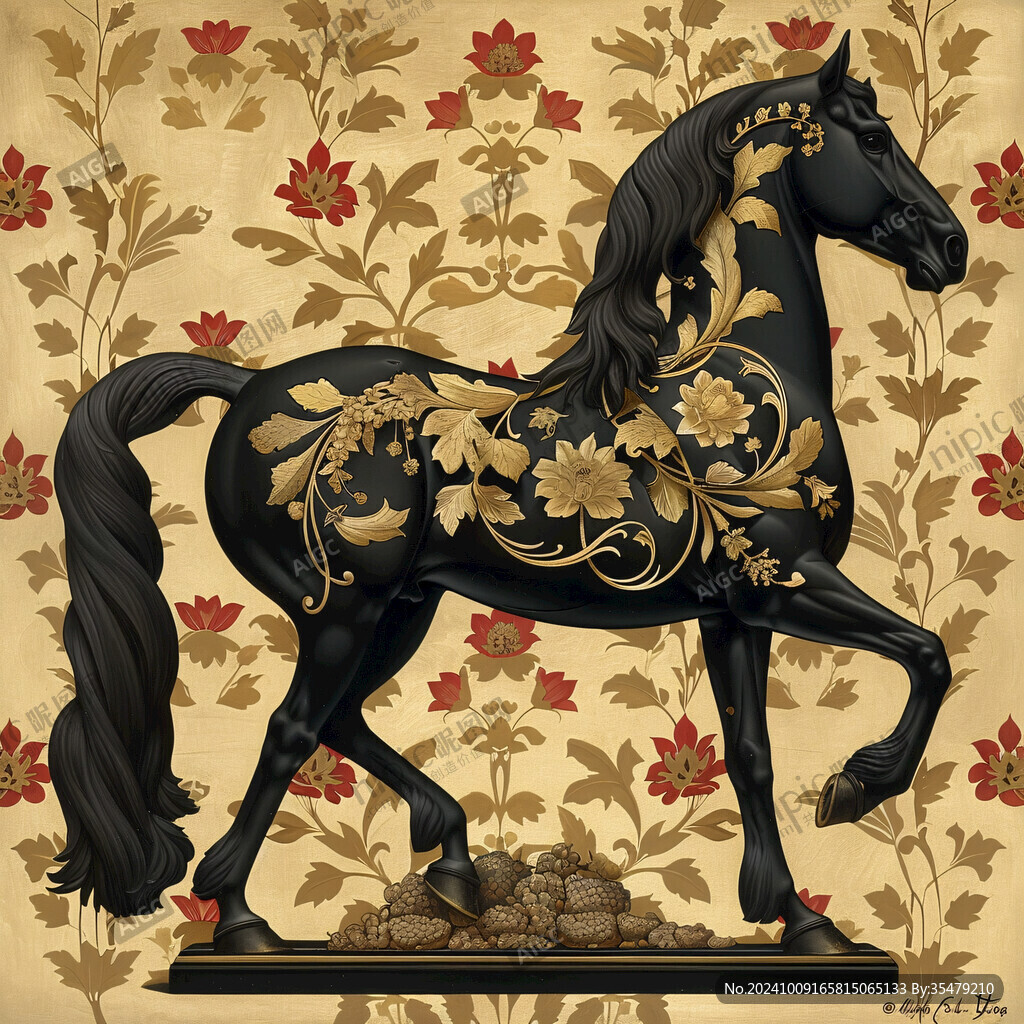 创意插画金属骏马