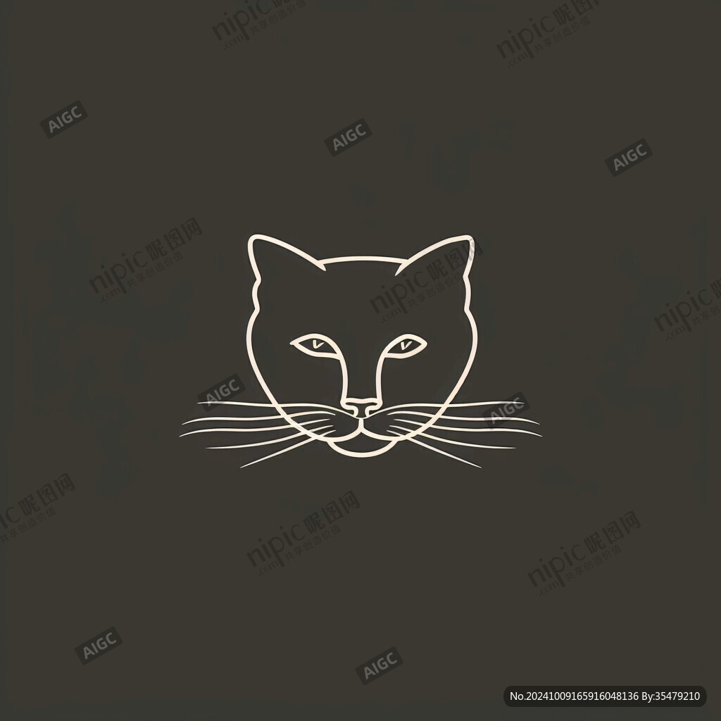 线条猫logo