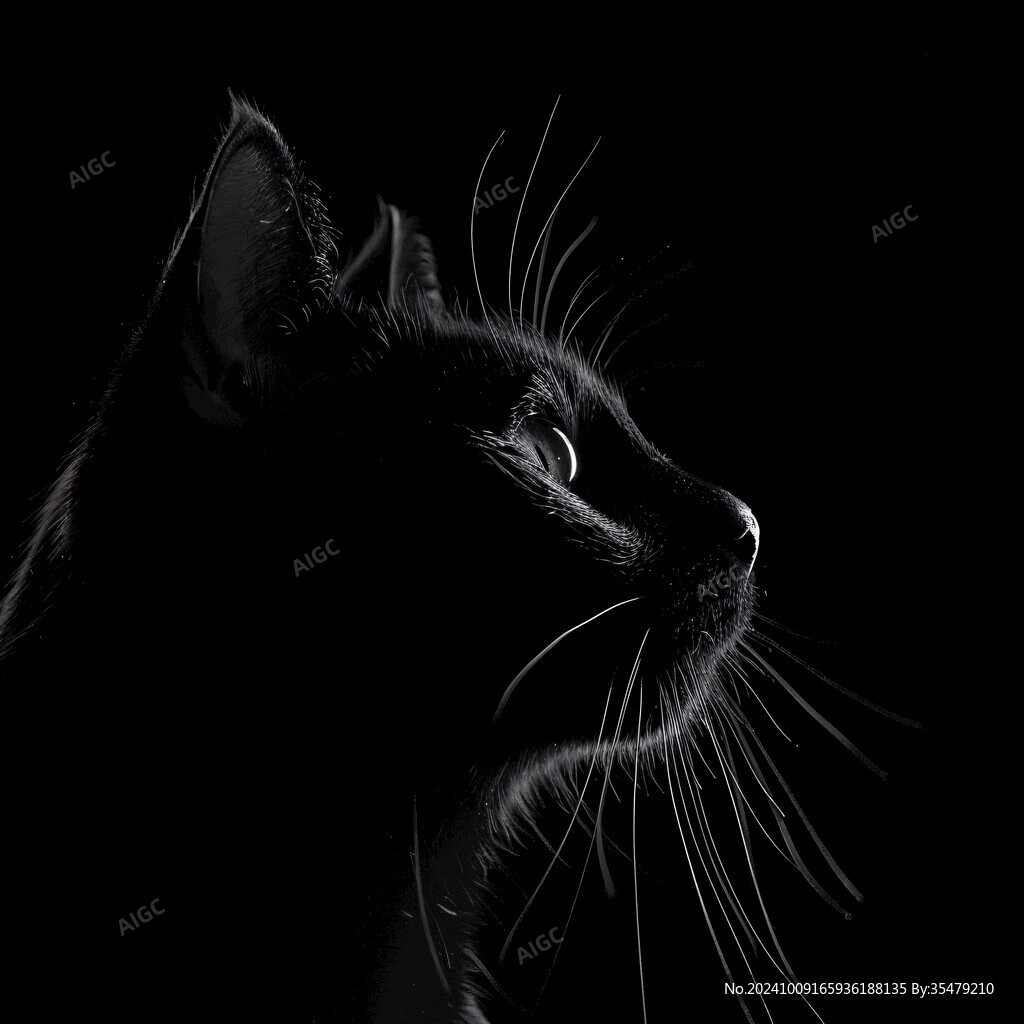 猫咪黑底图