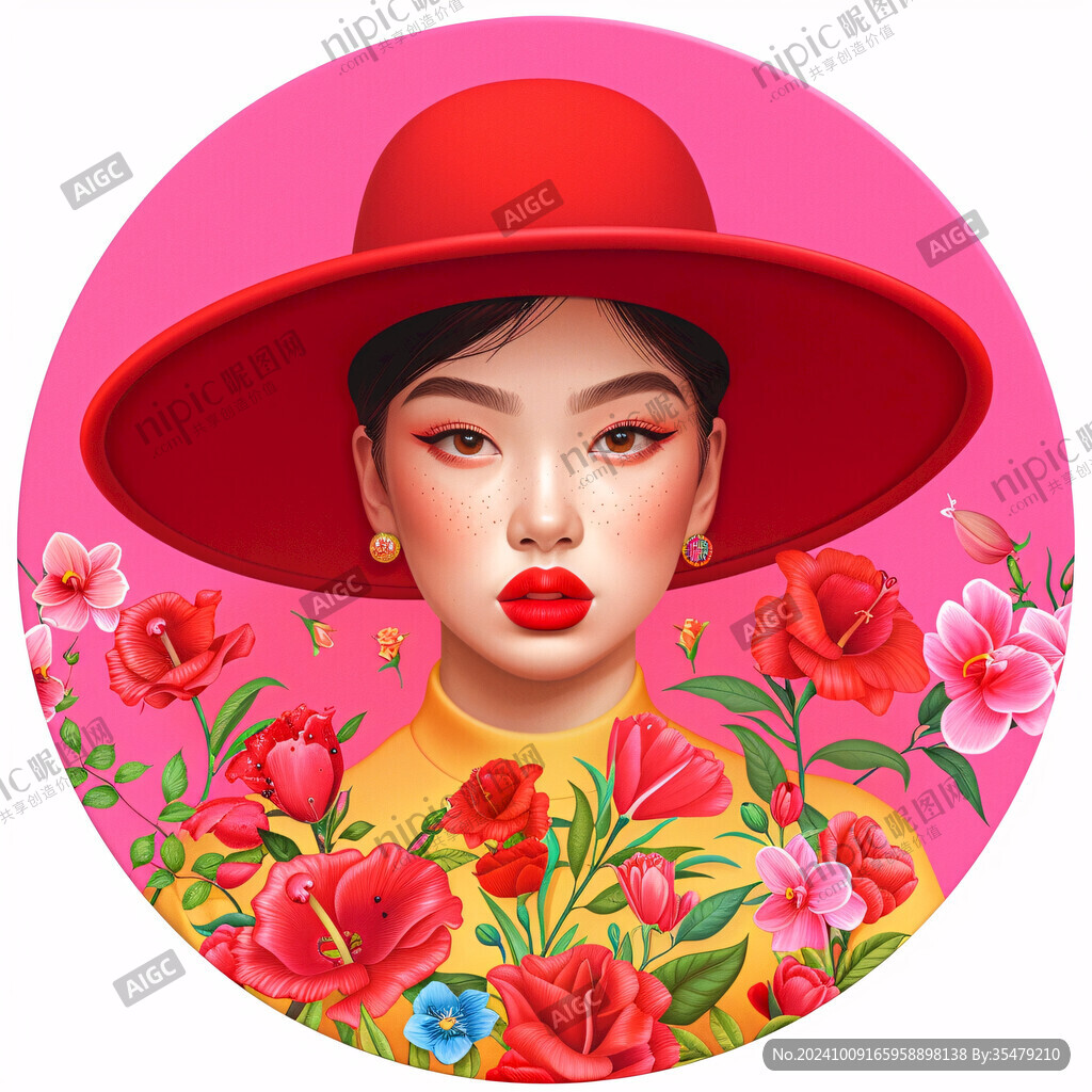 整容整形花季少女插画