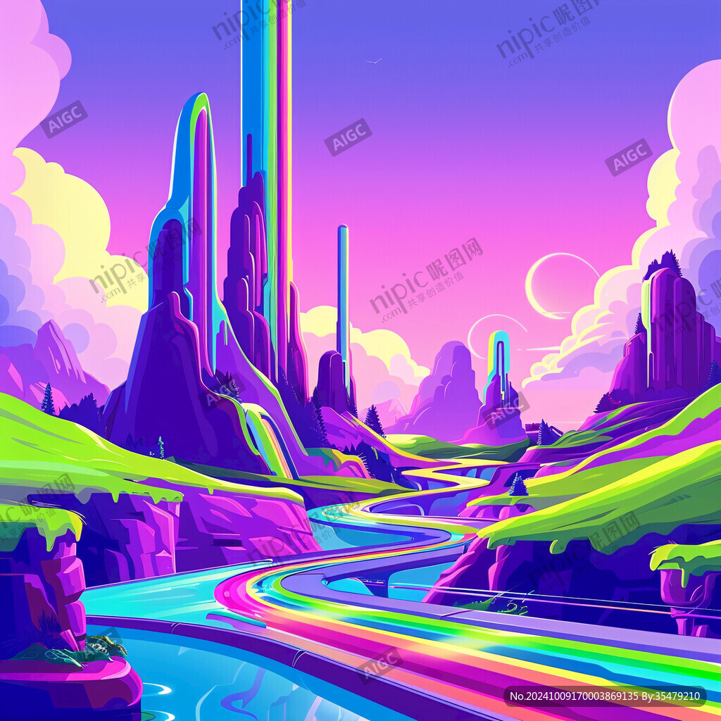 外星球幻想场景插画