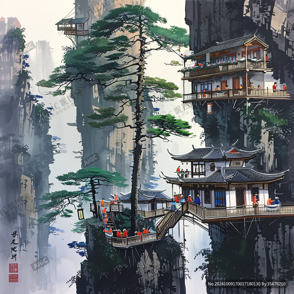 九天楼插画