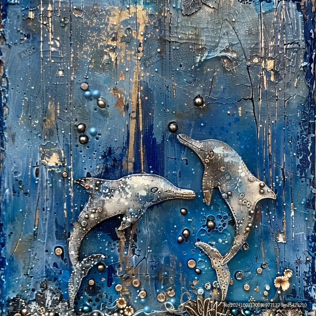 海豚地板画