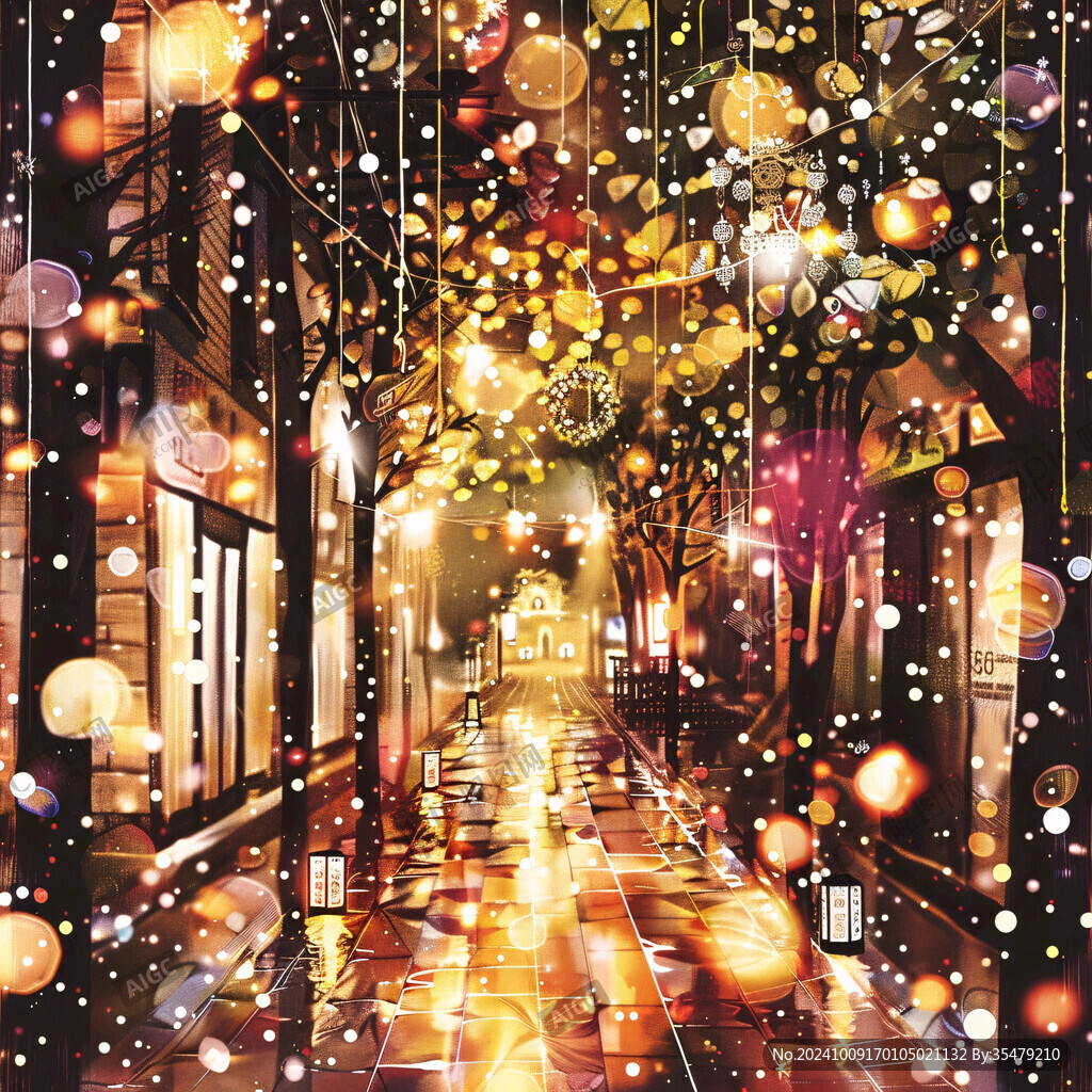 雨巷插画