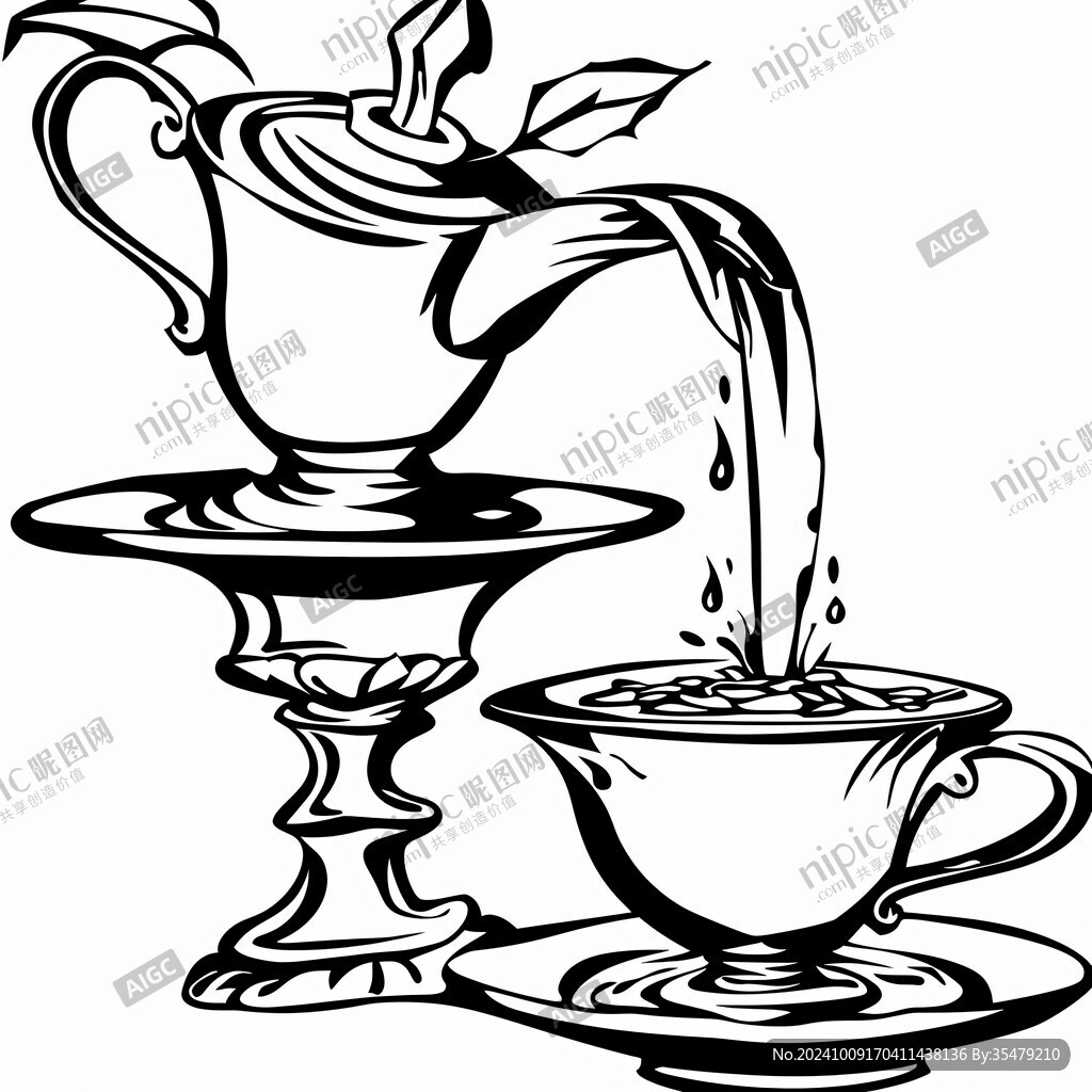 水杯线描图