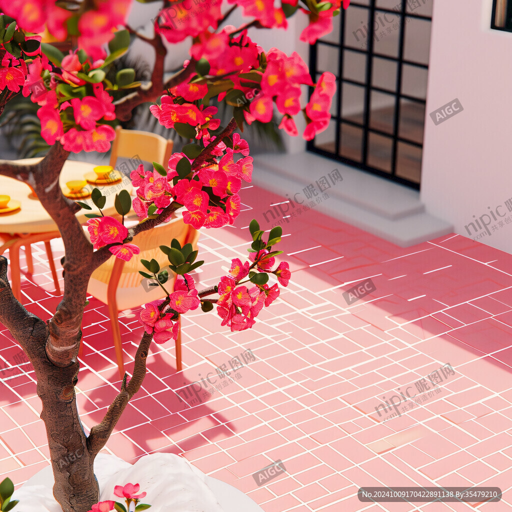 3d樱花树
