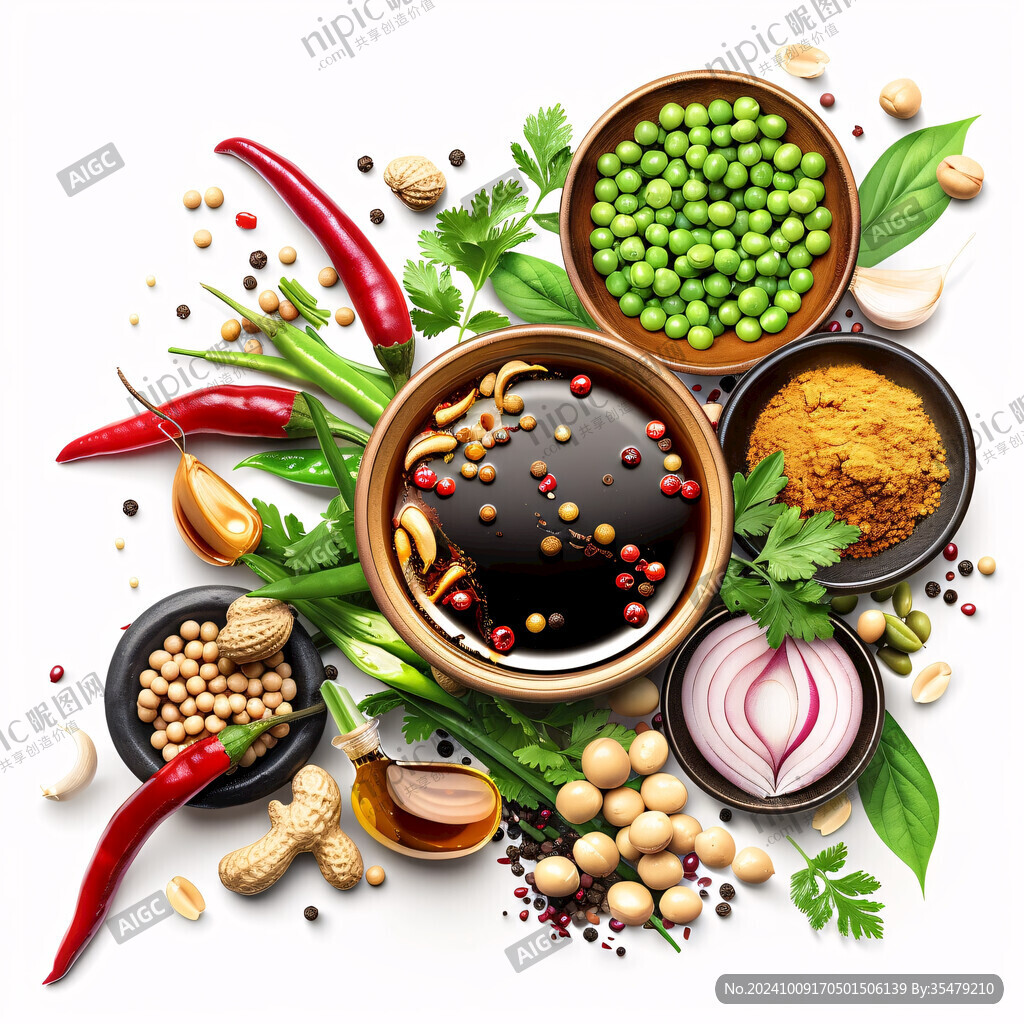 手绘食材调味品