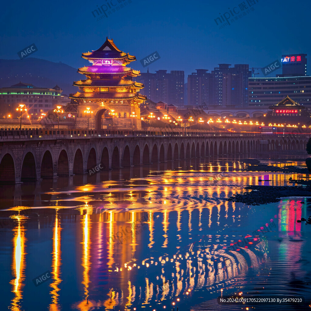 雄州廊桥夜景