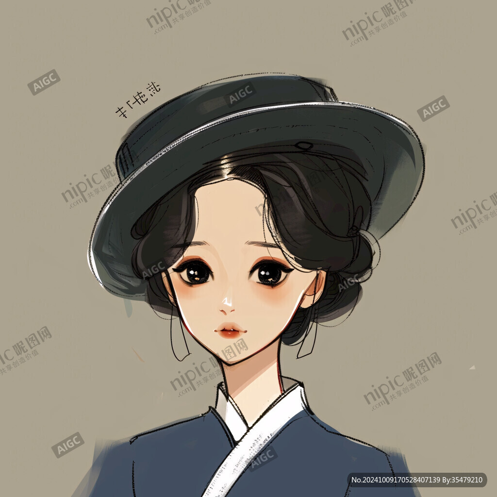 民国女孩插画