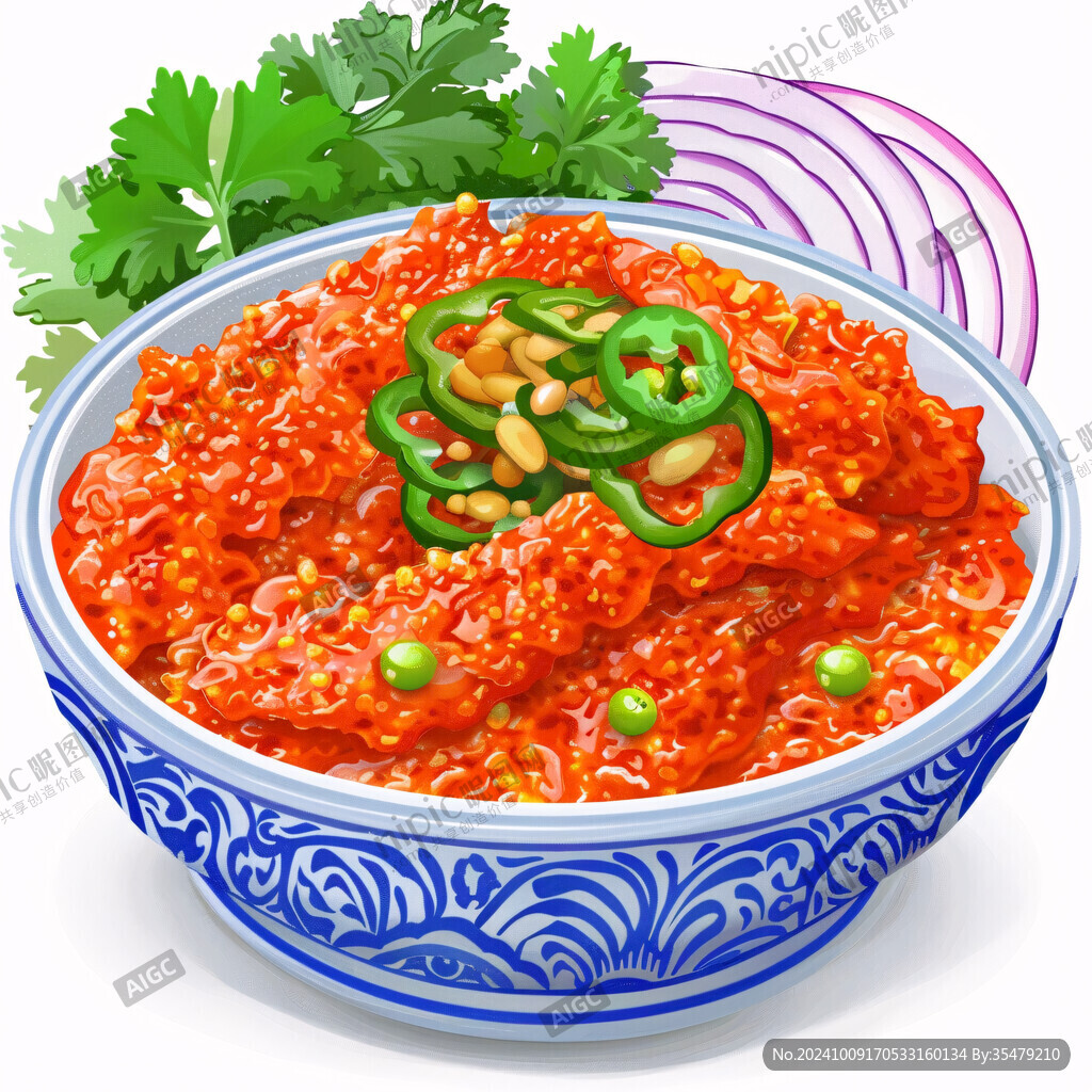 韩国辣椒酱插画