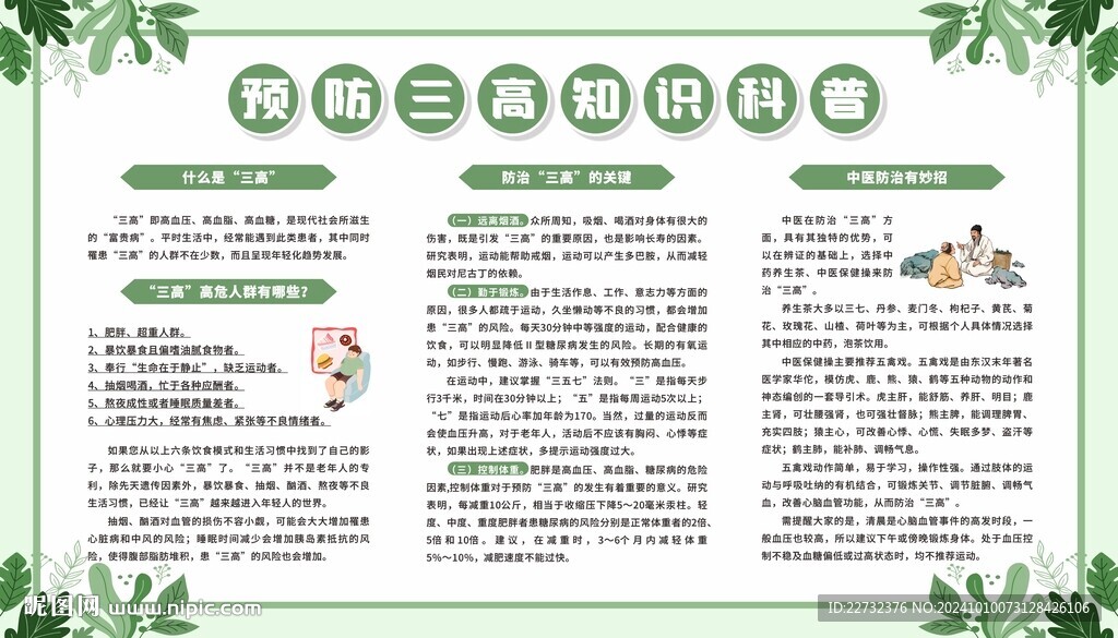 预防三高