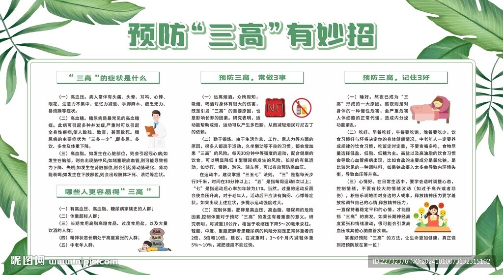 预防三高宣传