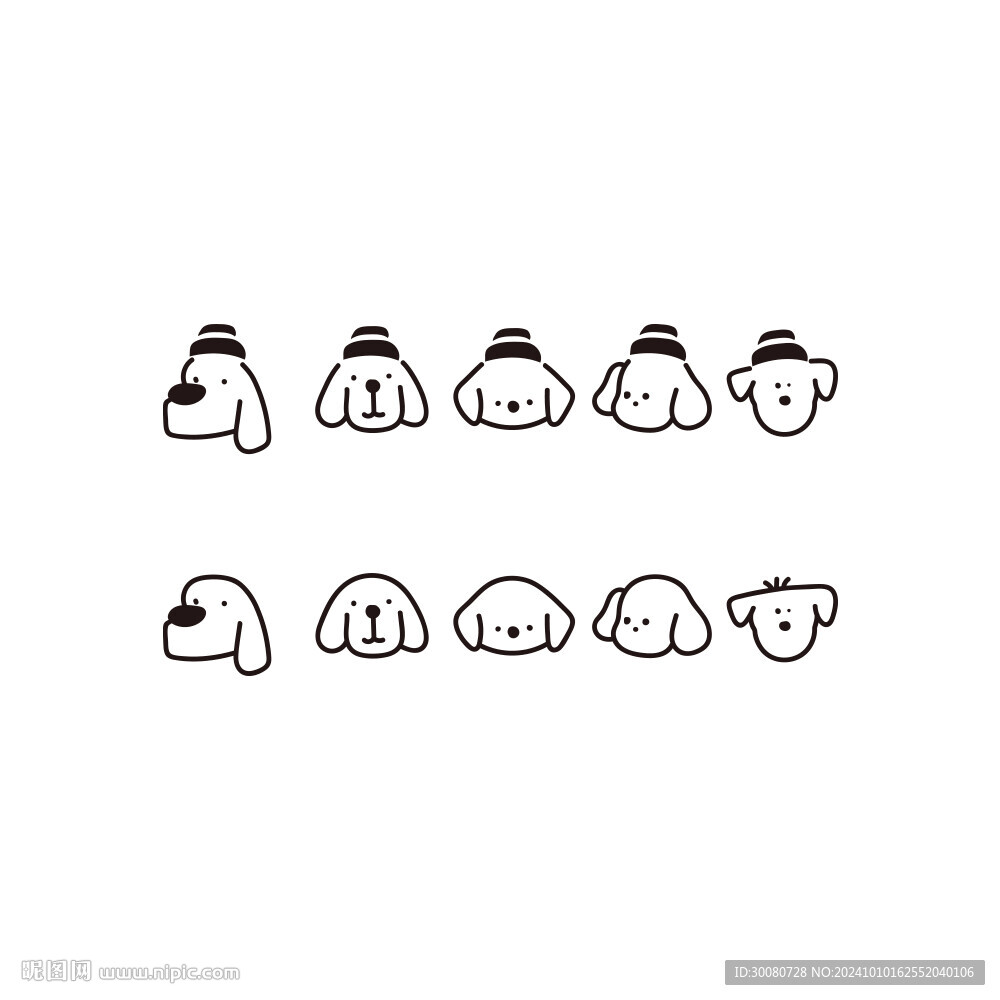 手绘卡通小狗头像