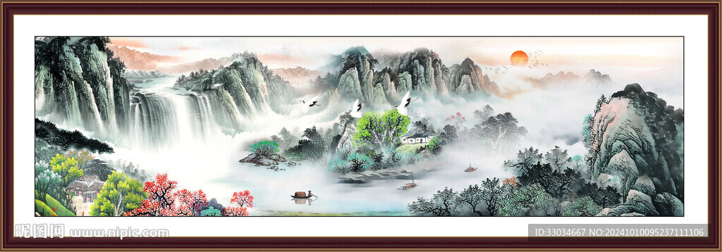 国画巨幅山水画