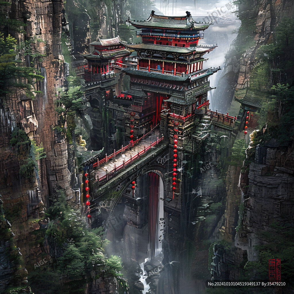 宫殿楼阁仙境仙人大殿