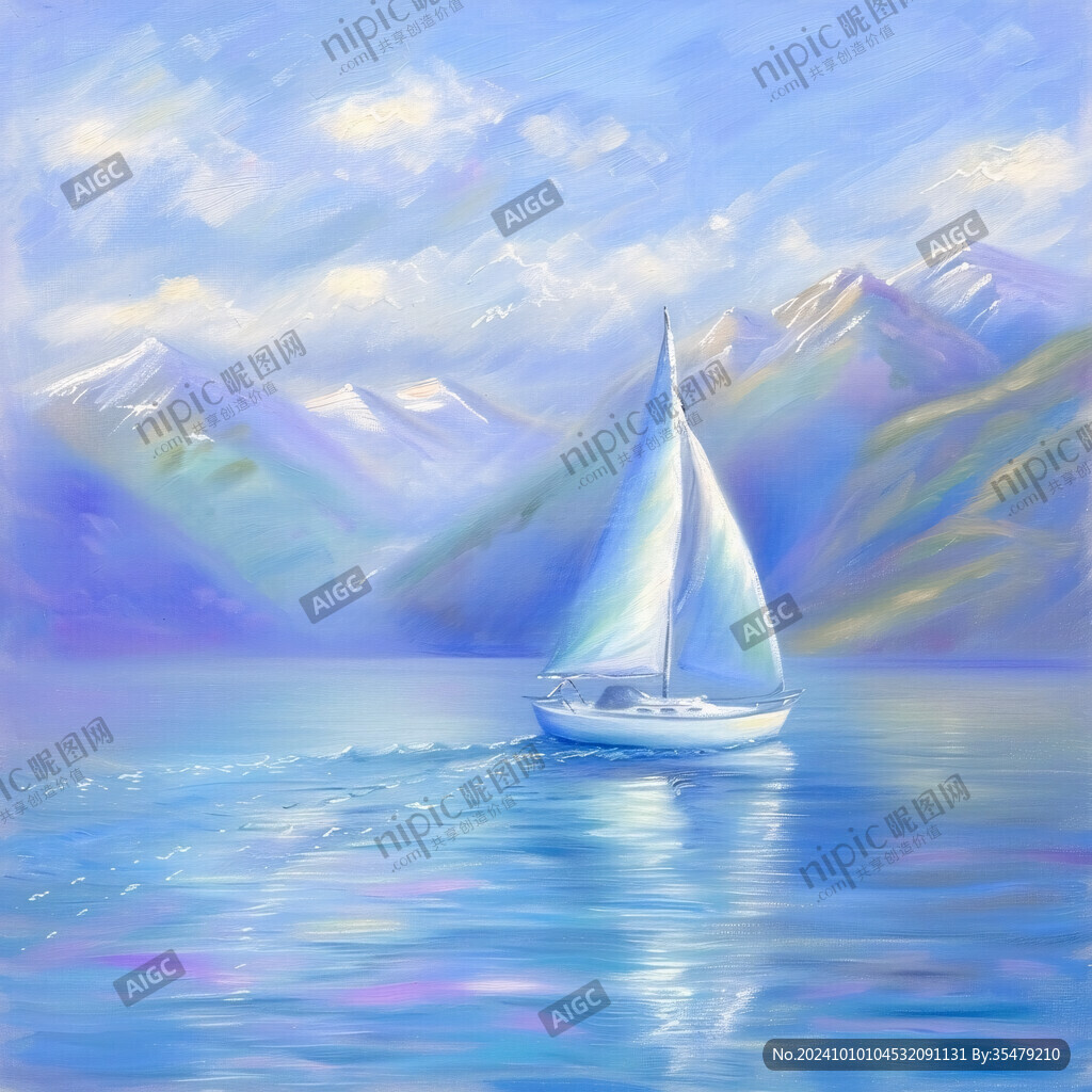 帆船水粉画