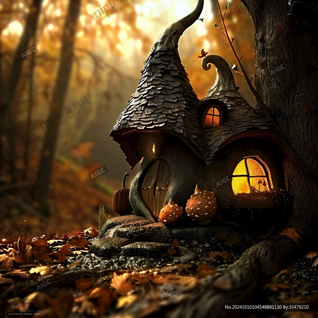 万圣节南瓜小屋素材