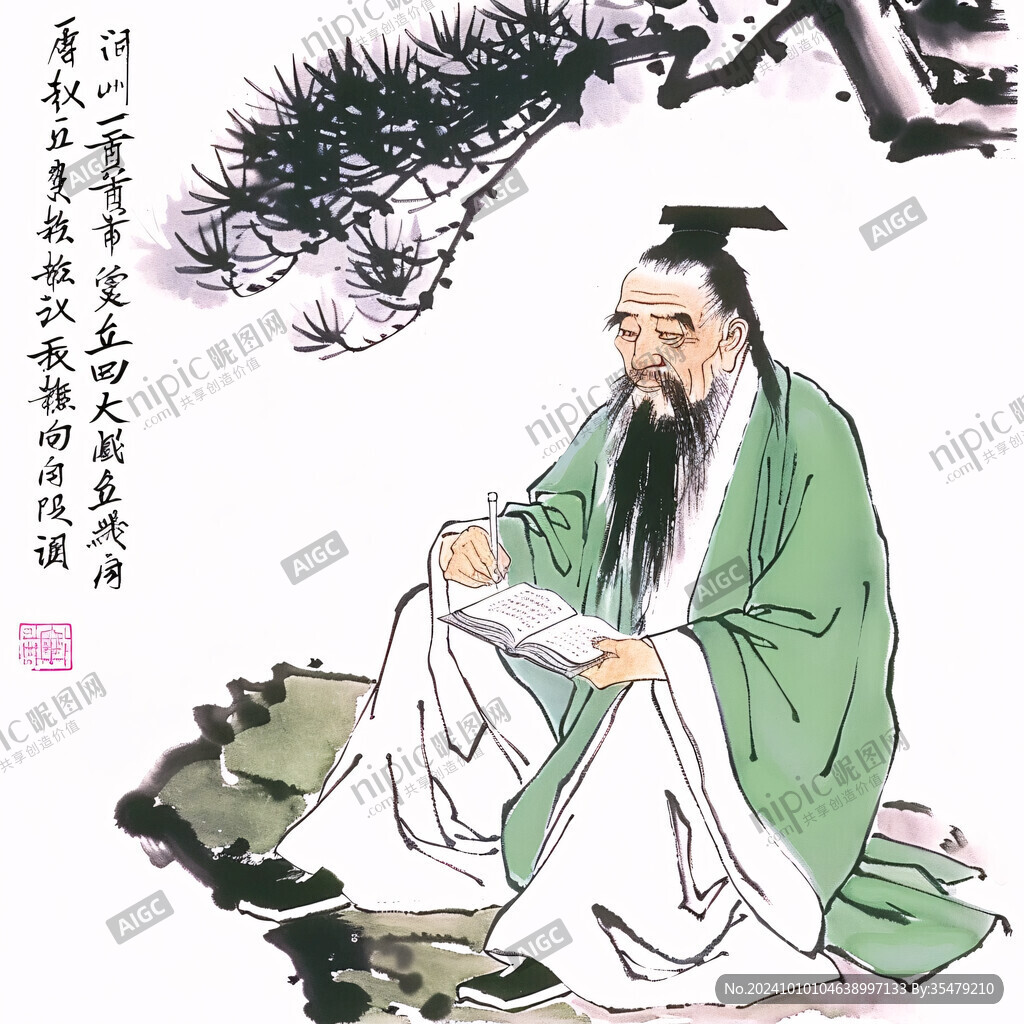 古代名人水墨风