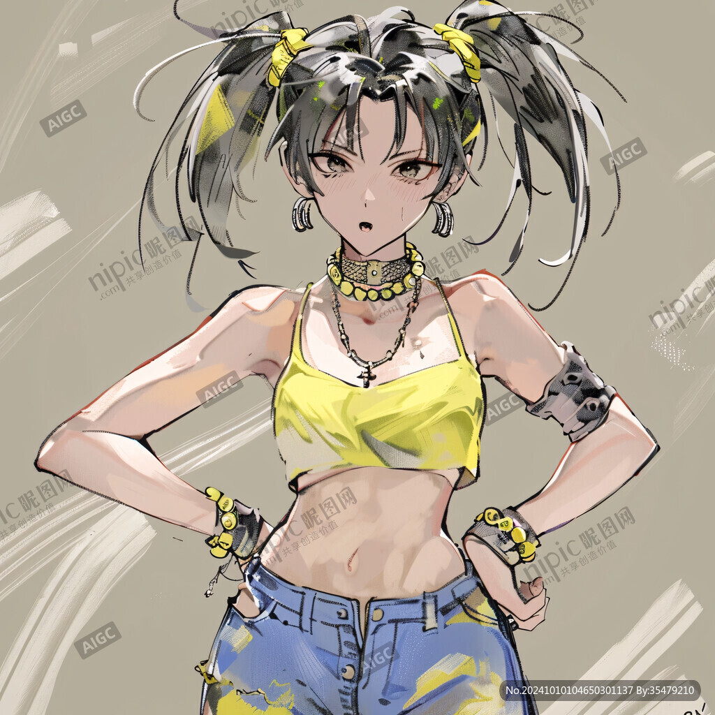 辣妹子形象插画动漫