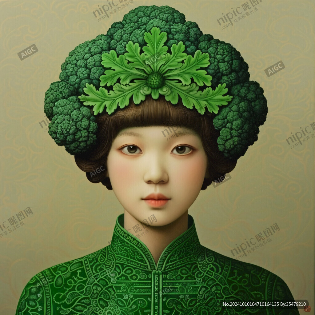 绿旗袍女孩