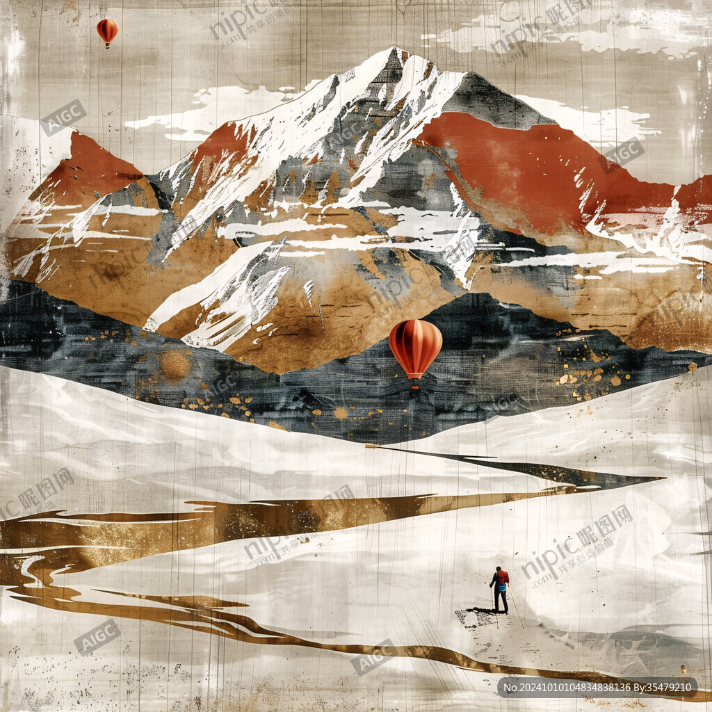 珠穆拉玛峰插画