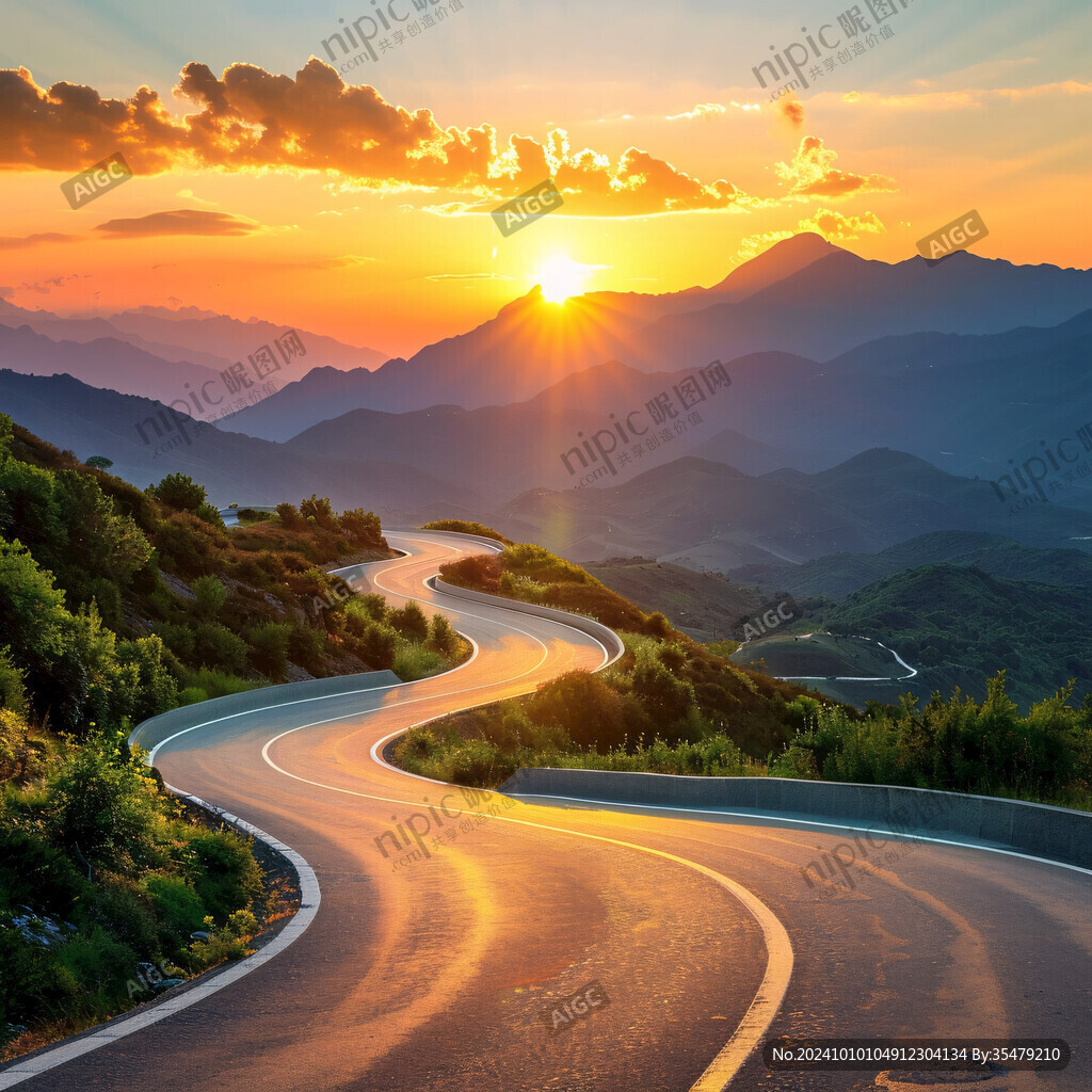 曲折公路蜿蜒公路