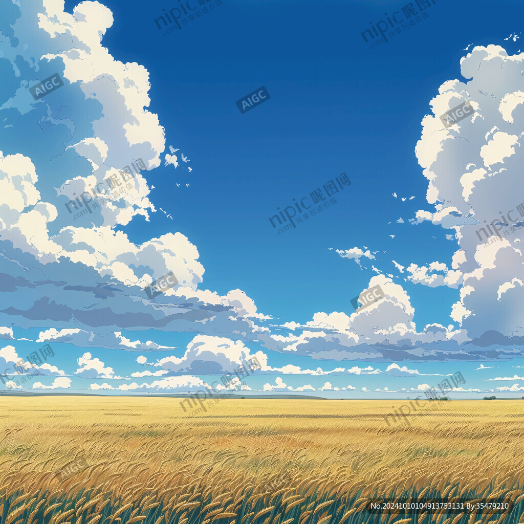 小麦田插画