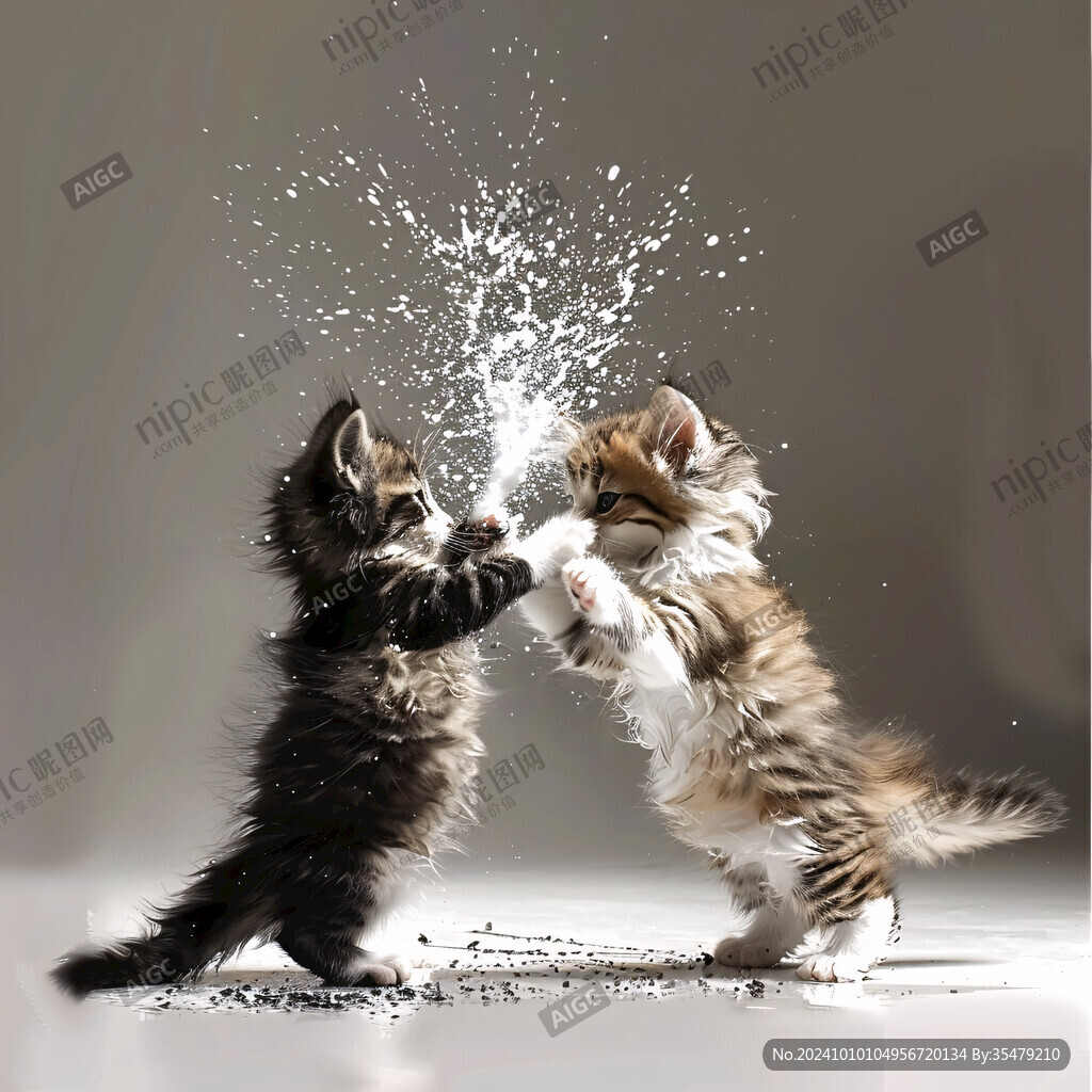 打架的小猫