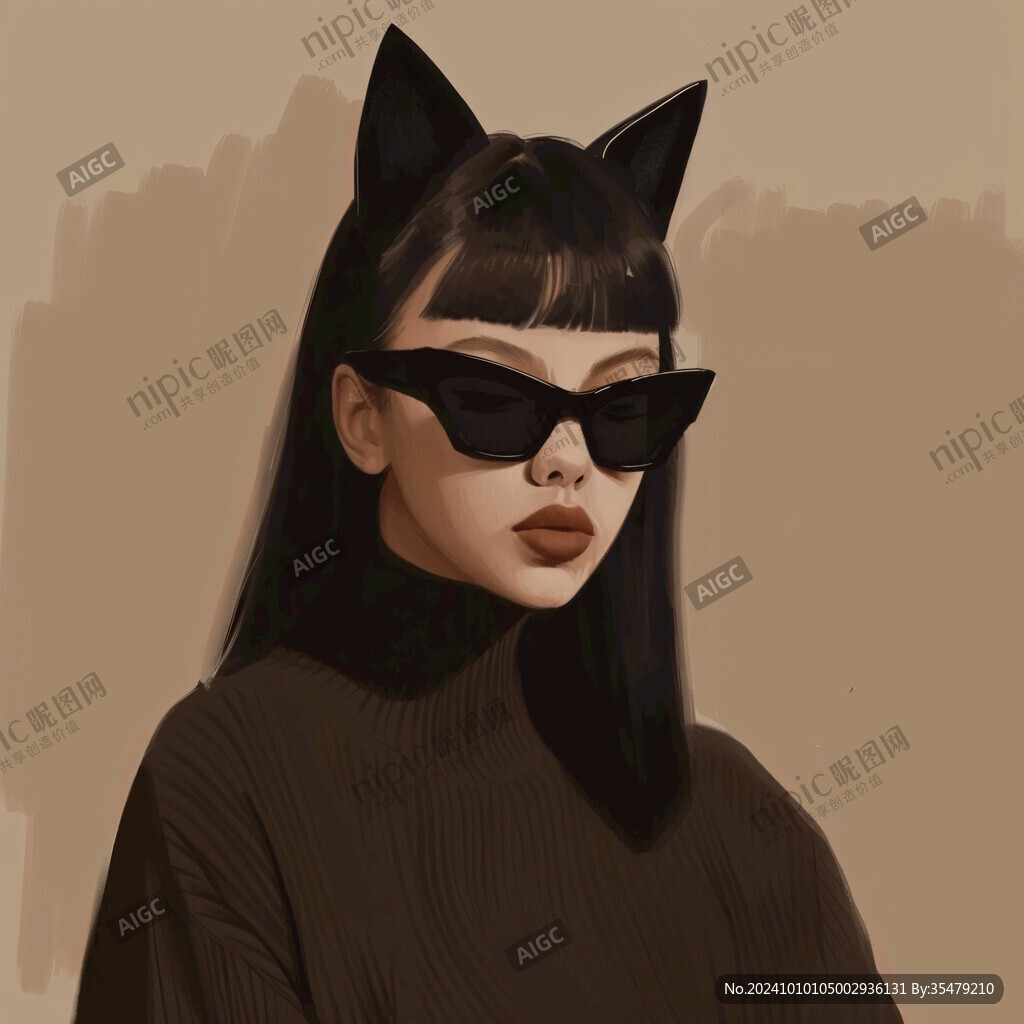 墨镜人物插画