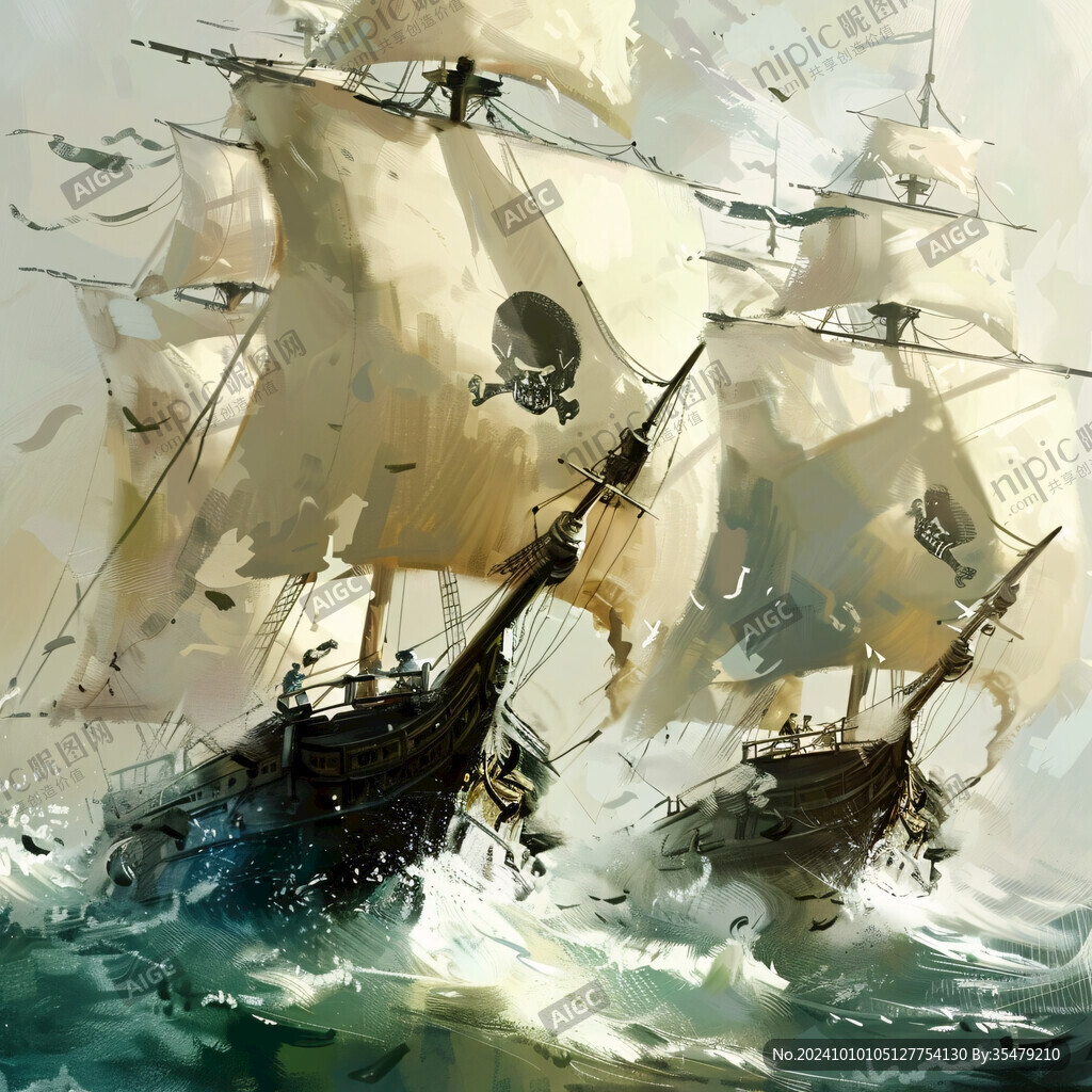 海盗船插画