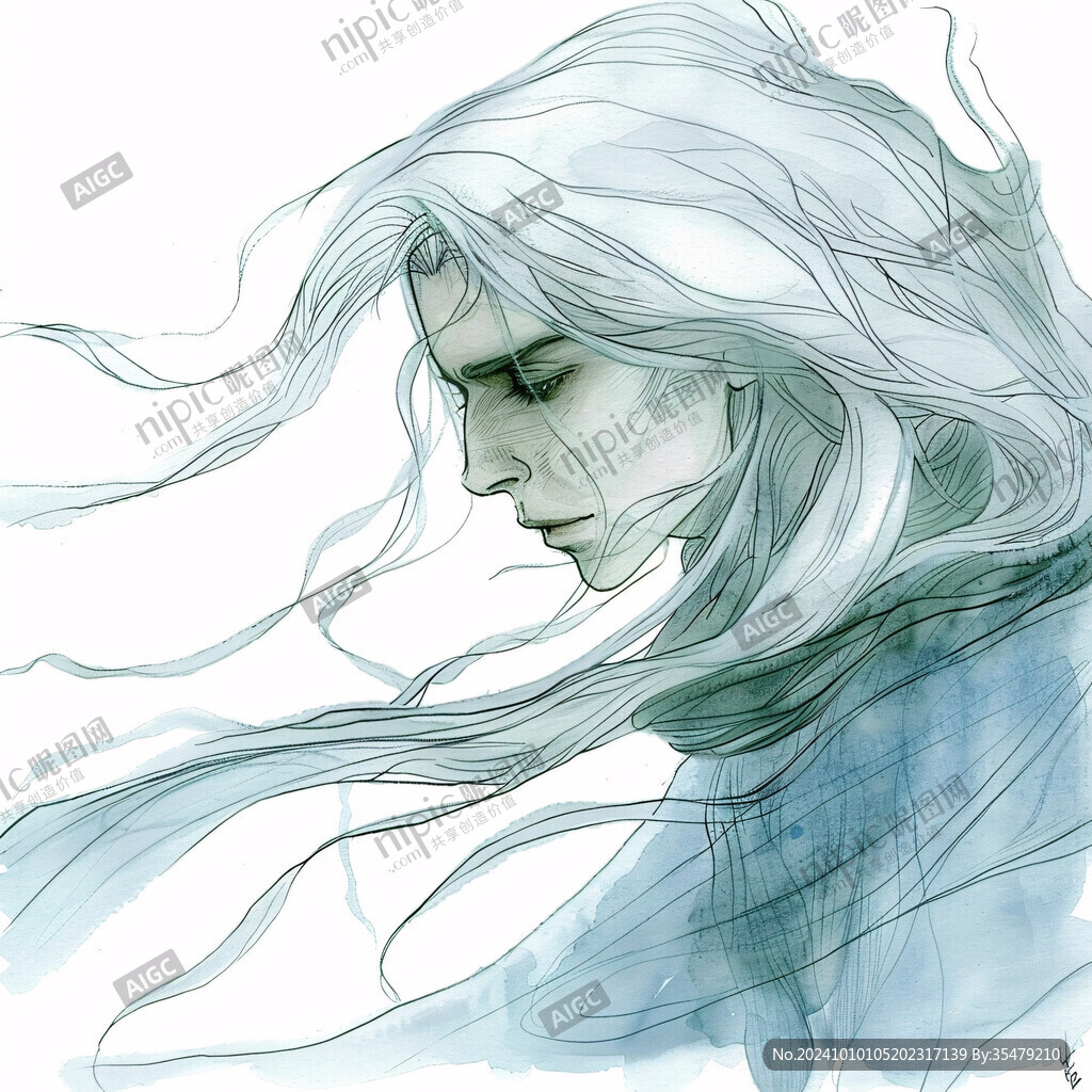 手绘纯绘美男子