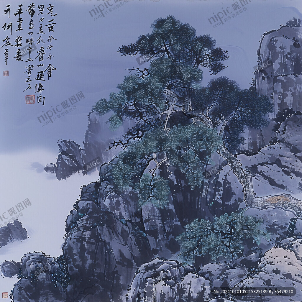 松石风景画