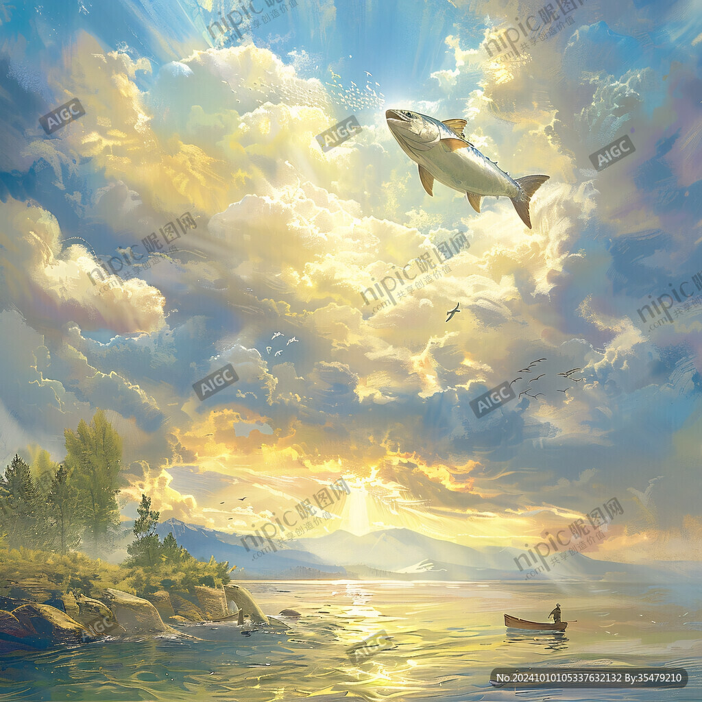 海边天空插画