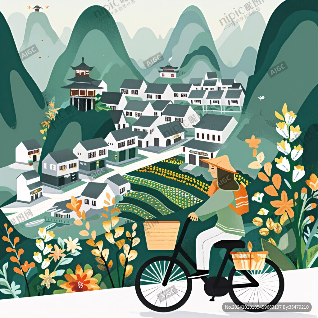 土家族城市插画