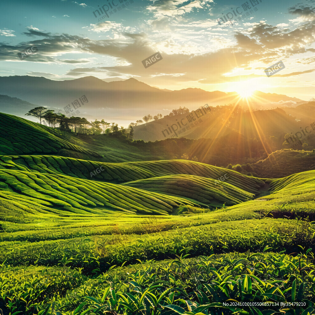 自然风光茶园风景
