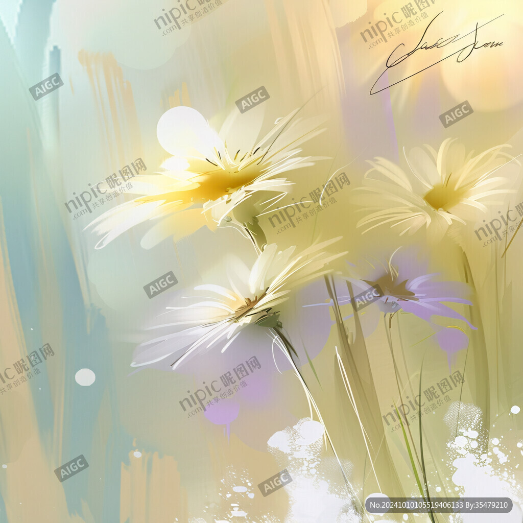 雏菊板绘插画