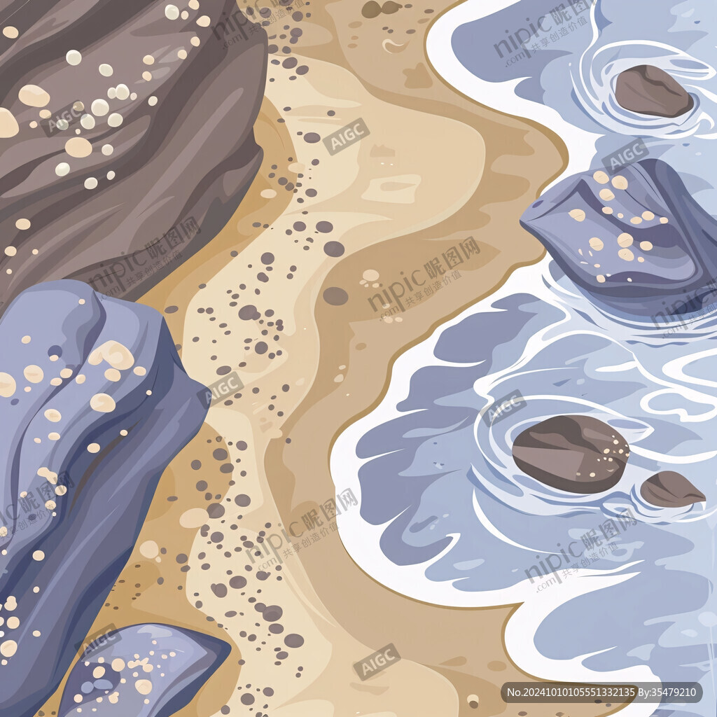 环境海水插画