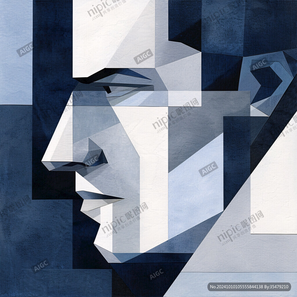 人脸色块拼接装饰画